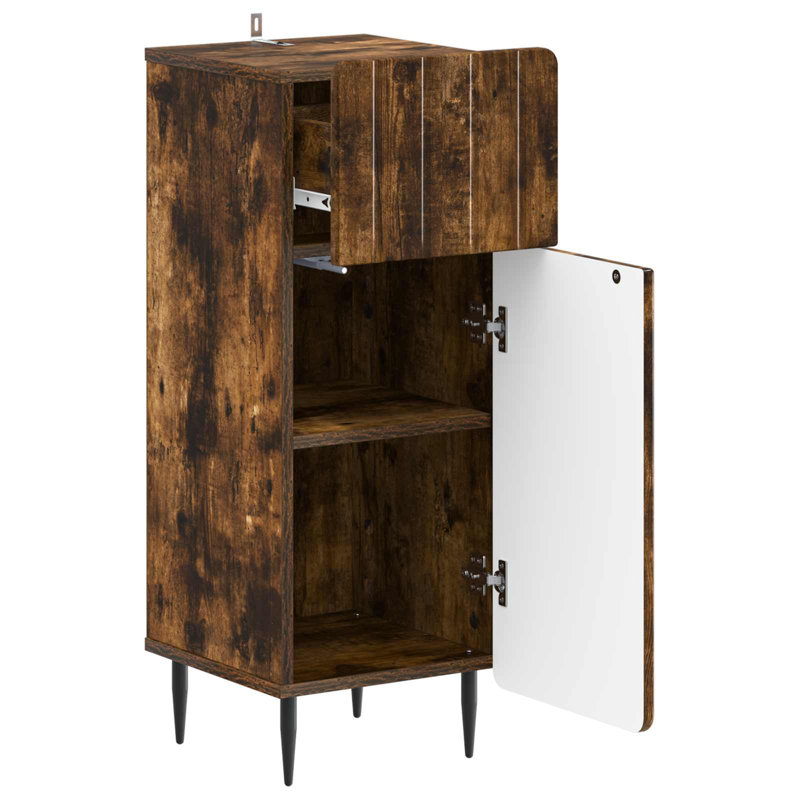 Bathroom Cabinet, Smoked Oak