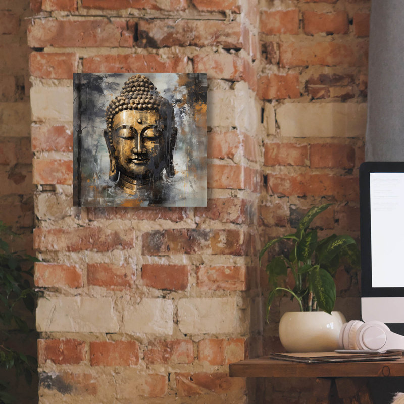 «Buddha 6» par Cameron Gray, art mural sur toile, H 12 po x l 12 po x P 0,75 po