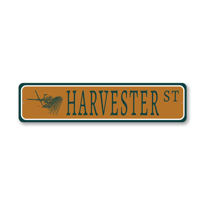 Plaque en aluminium Harvester Street, H 4 po x l 18 po x P 0,04 po