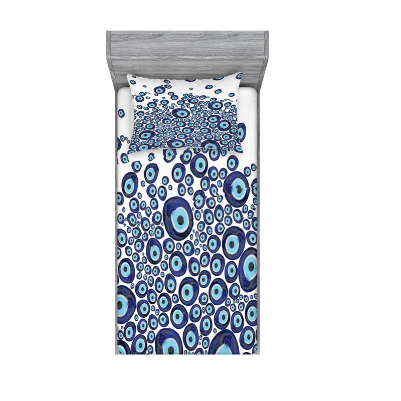 Evil Eye Fitted Sheet, Twin XL Sheet Set with Fitted Sheet