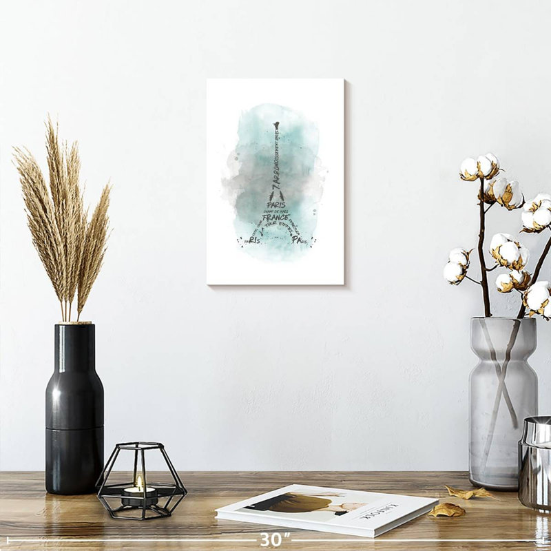 Lilie Eiffel Tower In Turquoise, 12" H x 8" W