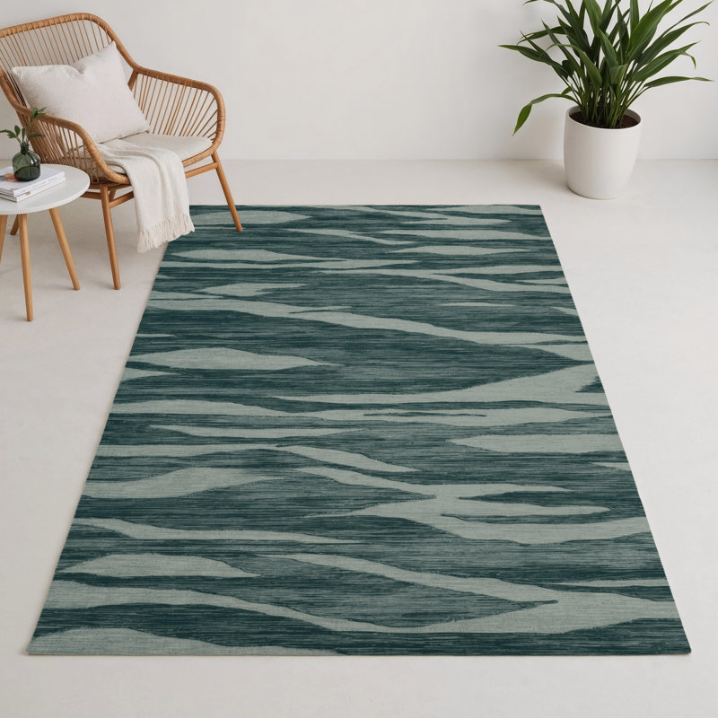 Tapis abstrait vert intérieur et extérieur Abstract, Rectangulaire 3 pi x 5 pi