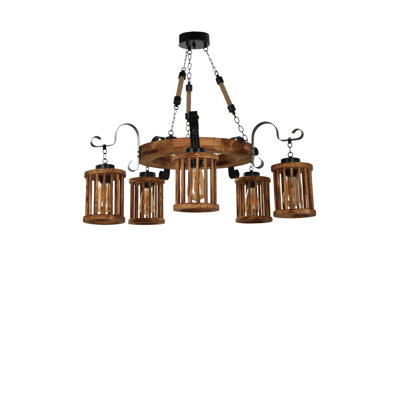 5 - Light Wood Chandelier
