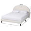Baxton Studio Pelagia Boucle Upholstered Platform Bed – Soft Fabric Queen Size Bed Frame With Padded Headboard, Minimalist Design, Cream