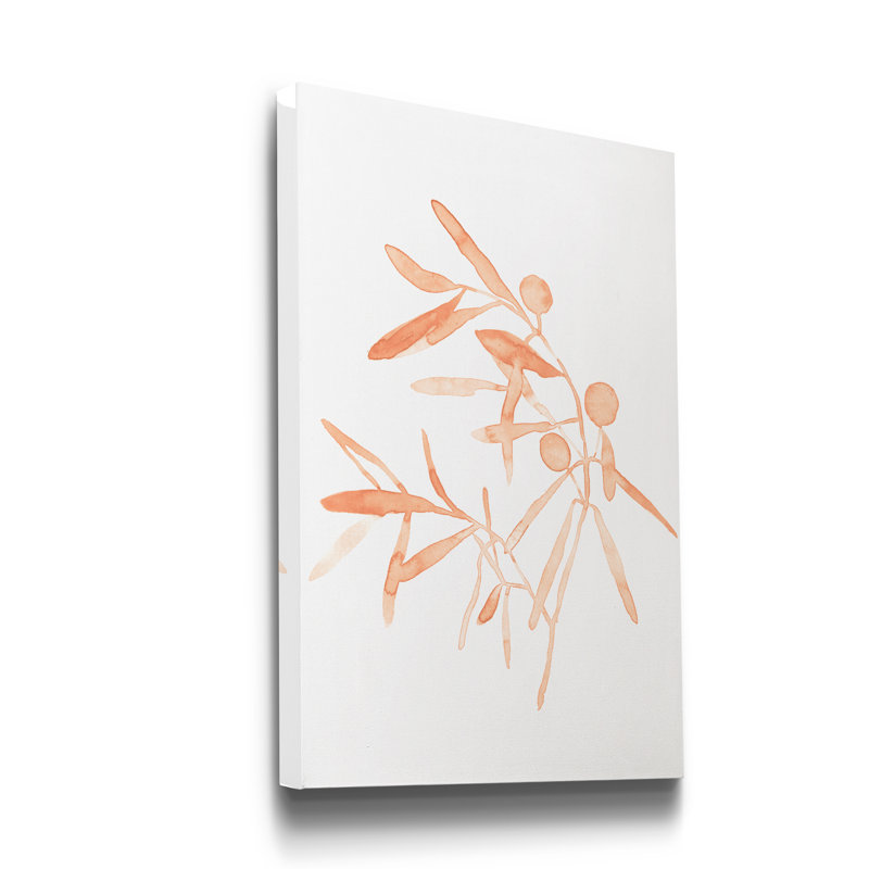 Reproduction d’art sur toile tendue « blush Olive Branch IV », H 12 po x l 8 po x P 1 po