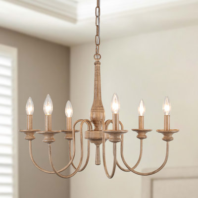 Luminaire de style campagnard rustique traditionnel à 6 lumières de style campagnard à intensité variable