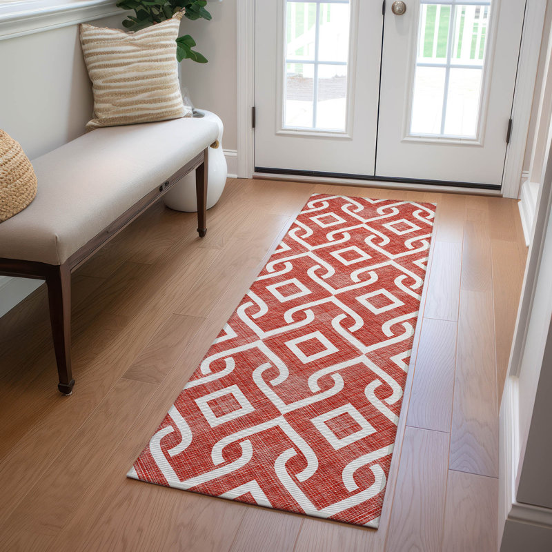 Tapis intérieur / extérieur rectangulaire avec envers antidérapant Fontane, Rectangle 1 pi 8 po x 2 pi 6 po