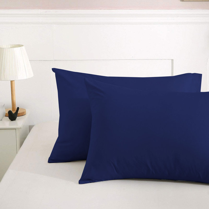 Kotto 100% Polyester Square Oxford Pillowcases, Navy