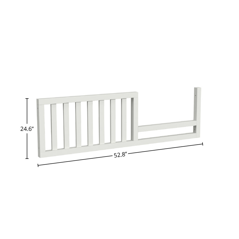 Harper Solid Wood Toddler Crib Rail, White