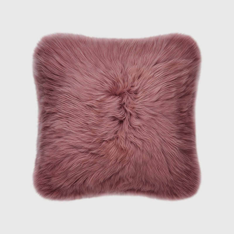 Fieldman Leather Reversible Throw Pillow, 18" x 18", Marsala Red