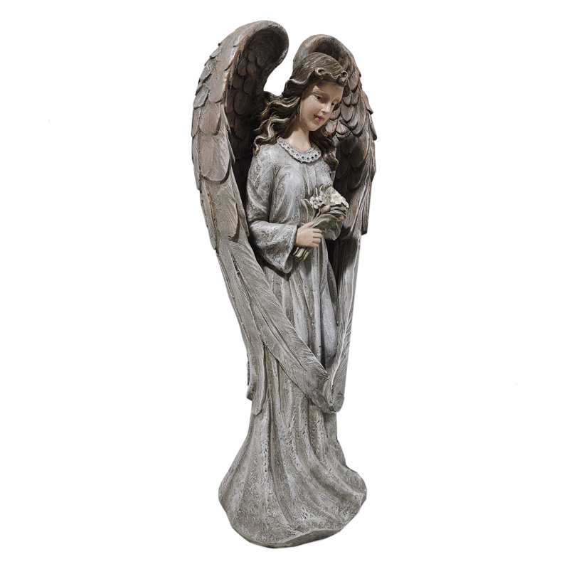 Statue ange Anjo avec fleurs