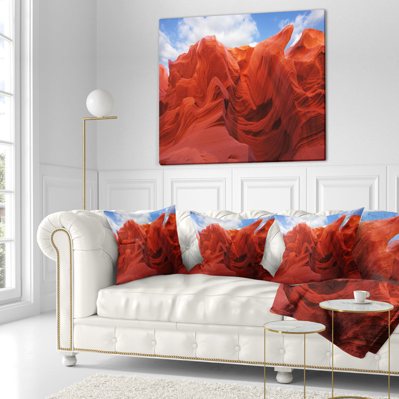 Coussin décoratif antilope à canyon de photographie, 16 po x 1 po, Coussin décoratif