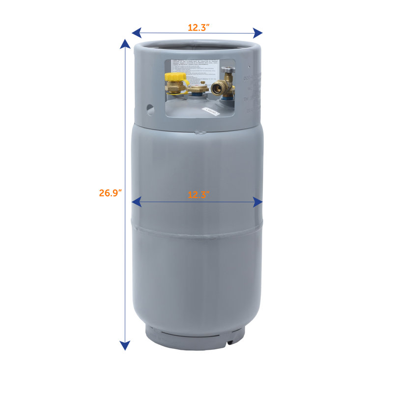 Réservoir de propane en acier vide avec réservoir de 33,5 lb Flame King avec jauge intégrée, gris