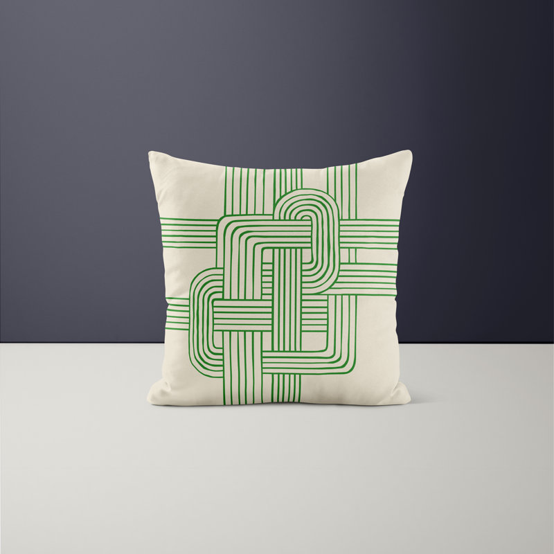 Jeté carré en polyester intérieur / extérieur, L 19 po x H 19 po, Vert