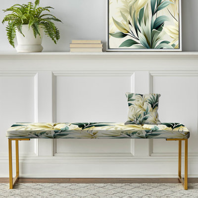 Serene Ferns - Banc rembourré Plants Gold