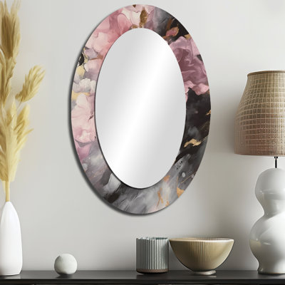 Miroir mural rose