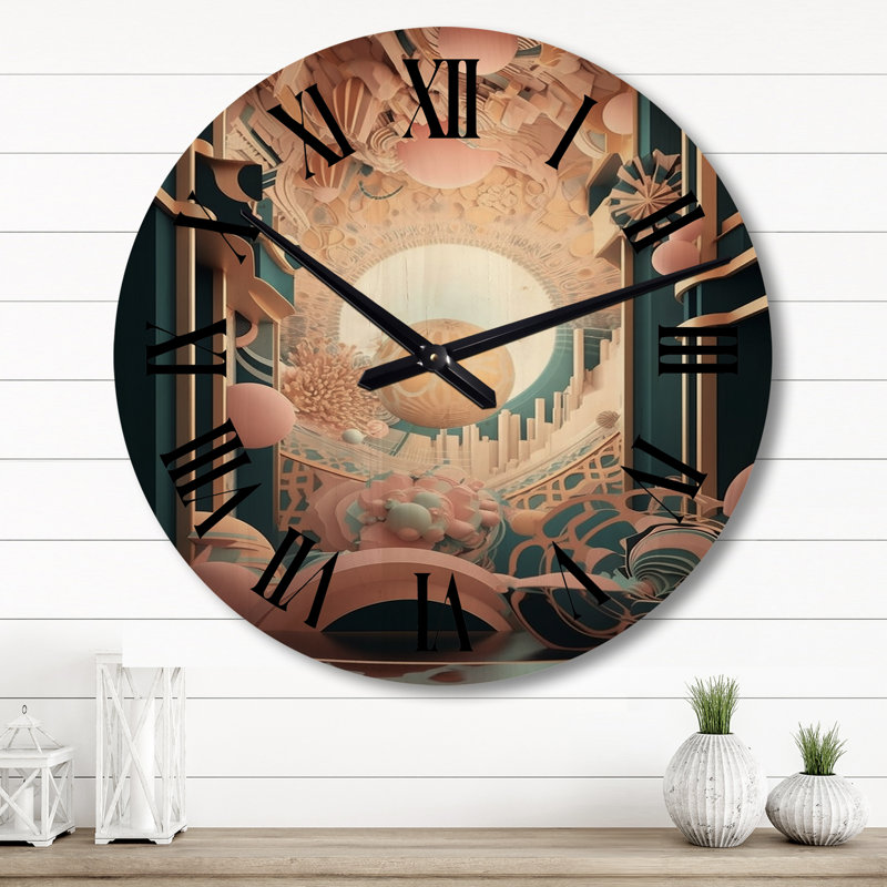 Horloge murale surdimensionnée en bois Master Consciousness, Grand
