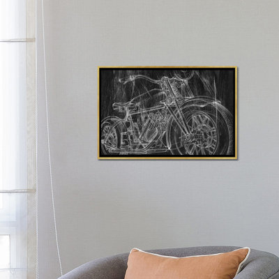 " Motorcycle Mechanical Sketch I " by Ethan Harper