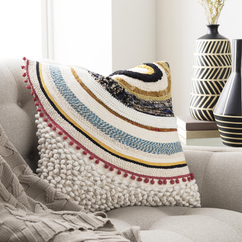 Abstract Accent Throw Pillow with Fill, Down Blend