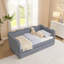 Lit de jour en vichy douillet avec lit gigogne simple et port USB-221378131