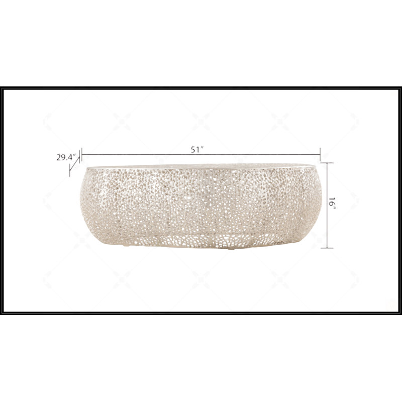 Table basse ovale, Argent argent