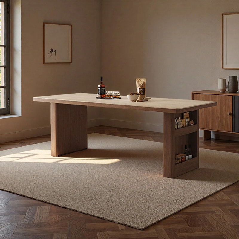 Table de salle à manger moderne et simple avec rangement, H 29,52 po x L 62,99 po x l 31,49 po