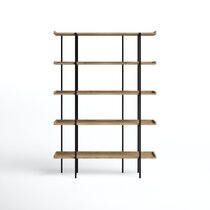 Jeni 63 Tall Metal Wood Bookcase | Bookshelf | Display Unit Silva Green & Black