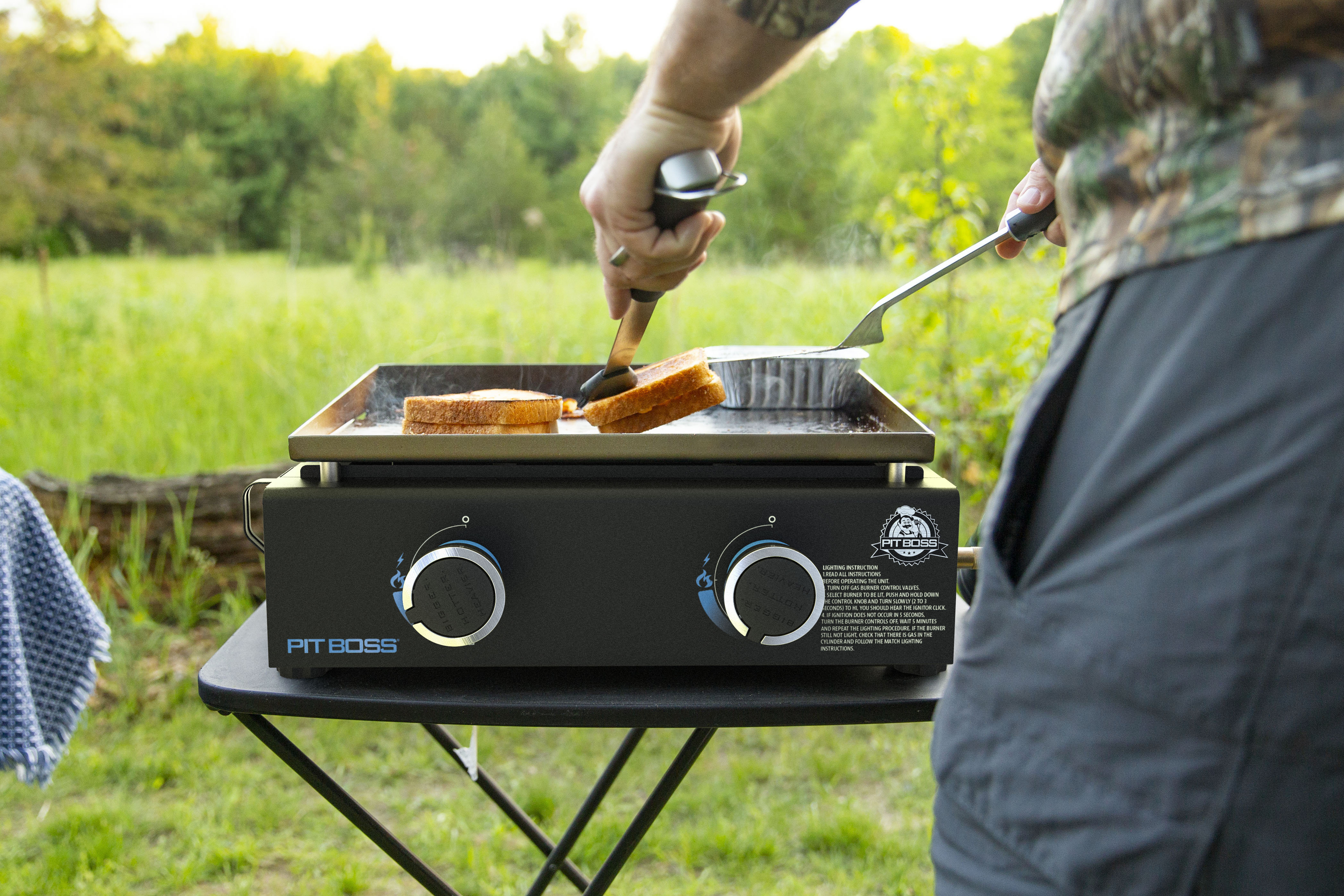 Pit Boss 2 Burner Portable Propane Flat Top Gas Griddle with Cover