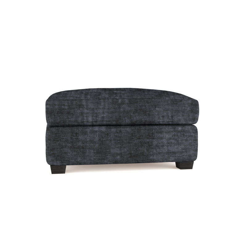 Thompson Ottoman, Crushed Velvet Graphite, Dark Brown