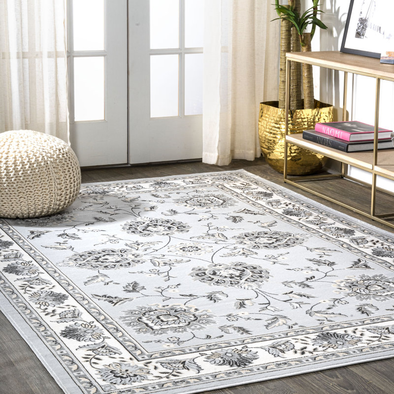Yeghivart French Cottage Light Gray/Cream Rug, Rectangle 4' x 6'