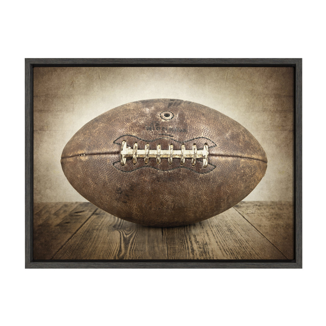 Vintage Football by Saint and Sailor Studios Framed Canvas Wall Art Print Harriet Bee