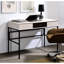 Bureau intégré - Largeur de 105 cm (41,35 po) - Finition naturelle et noire - Porte-documents - Grande surface de travail et tiroir