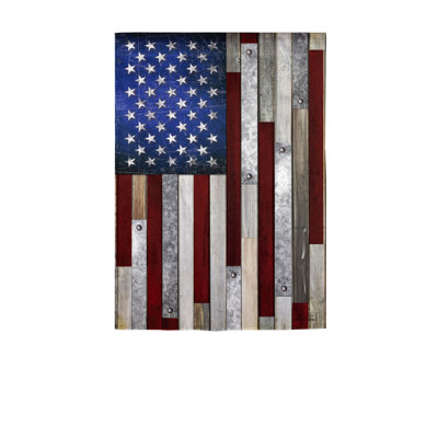 Double Sided 18'' H x 12.5'' W Polyester Independence Day Garden Flag