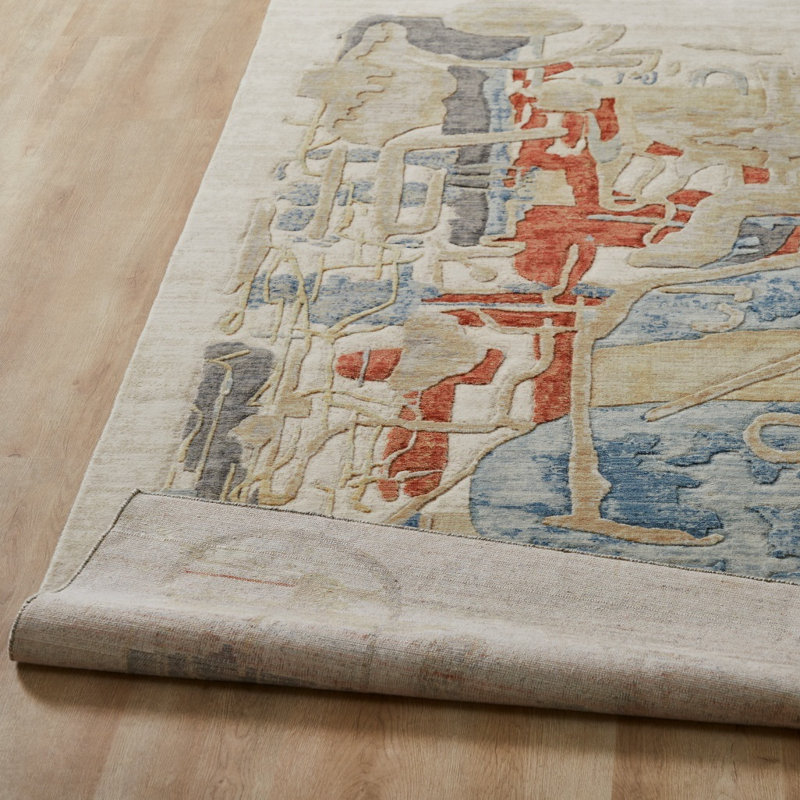 Hargun Mist Wool Handcrafted Area Rug, Rectangle 2' x 3'
