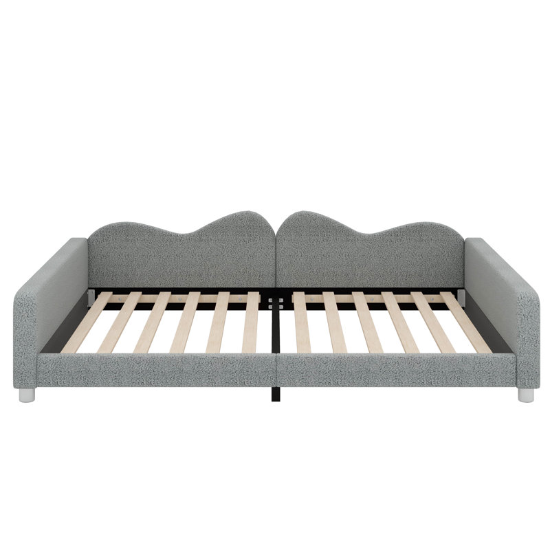 Siège rembourré confortable à dossier Cozy Cloud, Gris, Lit simple