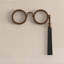Loupe à lunettes en laiton et résine, accessoire de bureau ancien, poignée et cadre en laiton