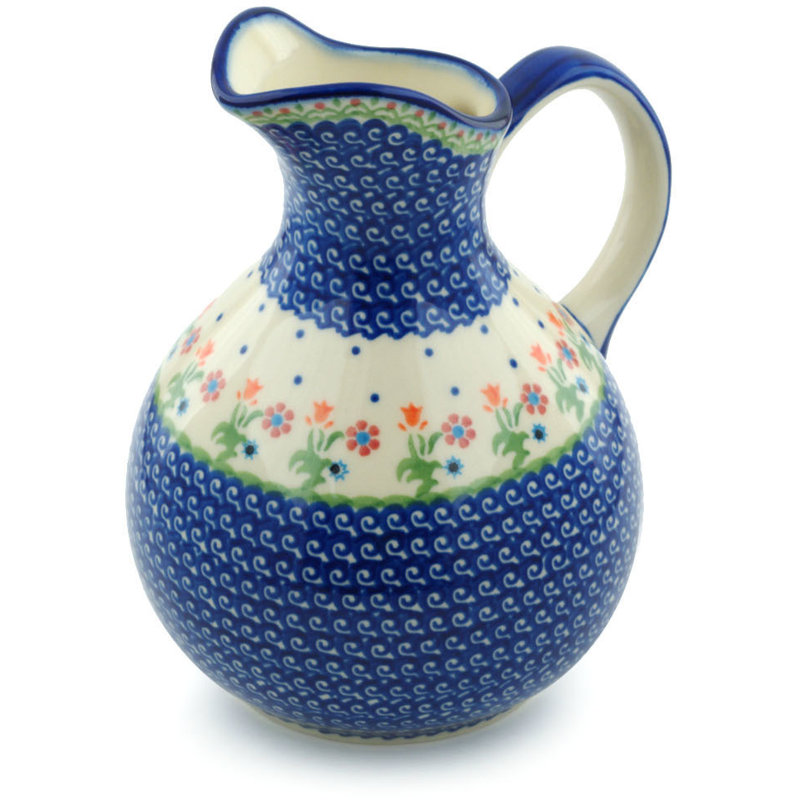 Spring Flowers Pitcher, 83 oz., Blue
