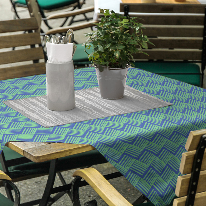 Rayures nattes classiques Nappe, Bleu/vert