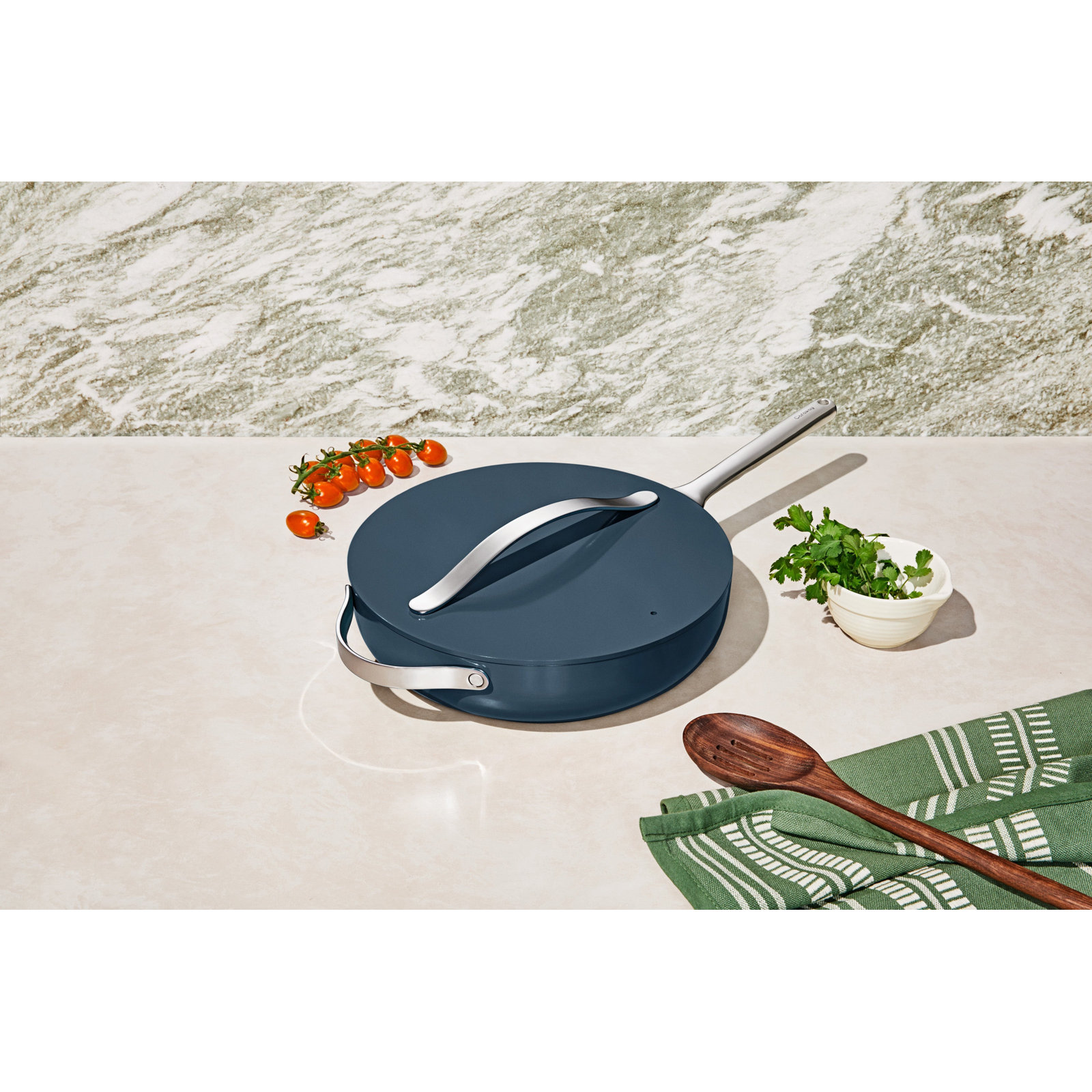 Caraway 4.5Qt Nonstick Ceramic Saute Pan W/ Lid, Navy
