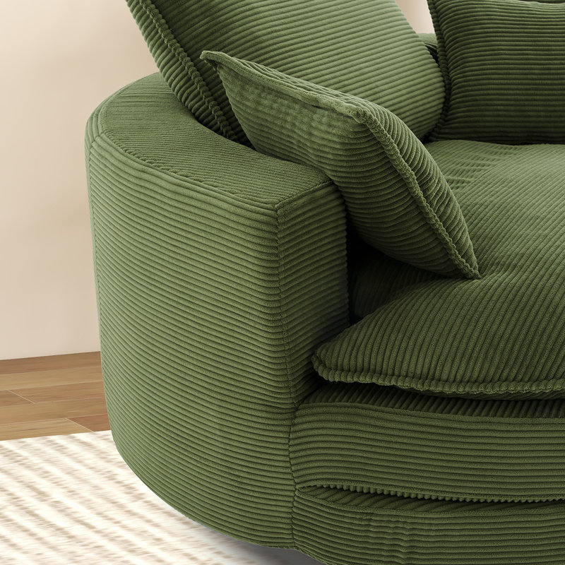 Fauteuil demi-tonneau rotatif 57,3 po, Vert