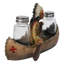 Ensemble de porte-shaker Native American Indian Chief in Canoe Boat