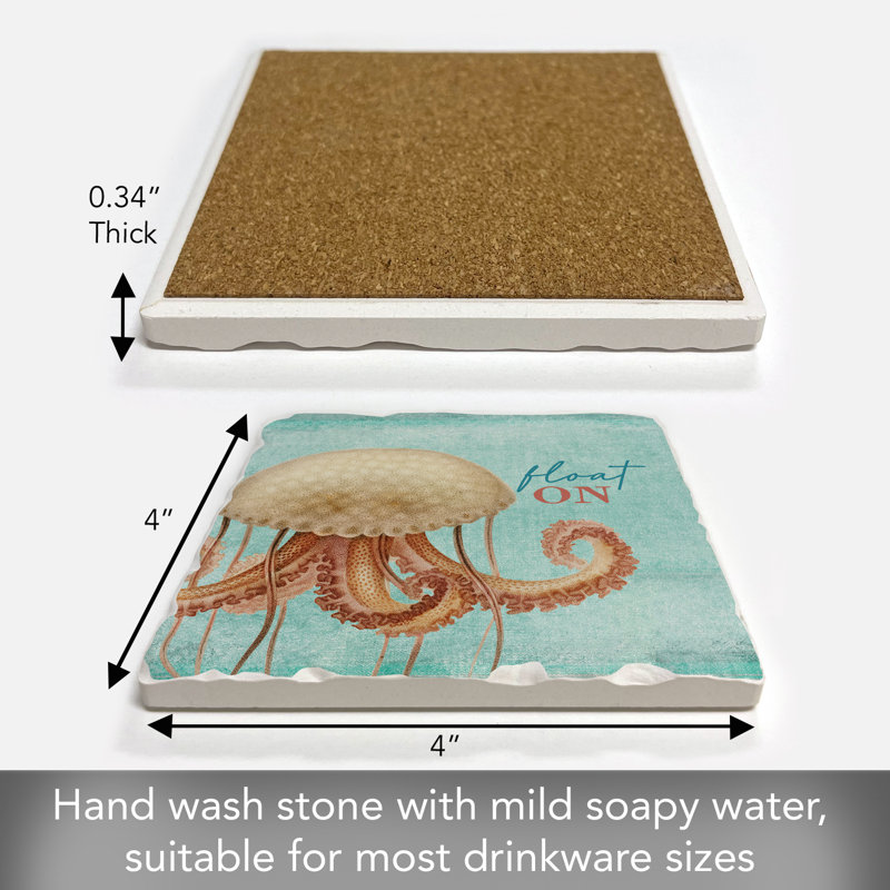 Float On Single Tumbled Tile Coaster