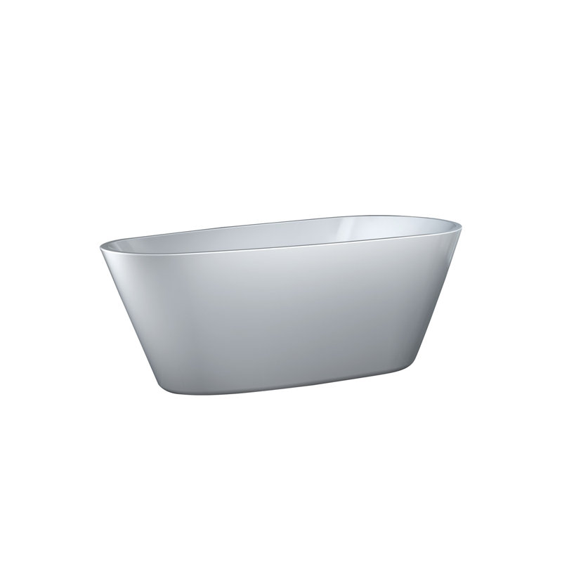 67.7'' x 29.5'' Freestanding Soaking Acrylic Bathtub, White