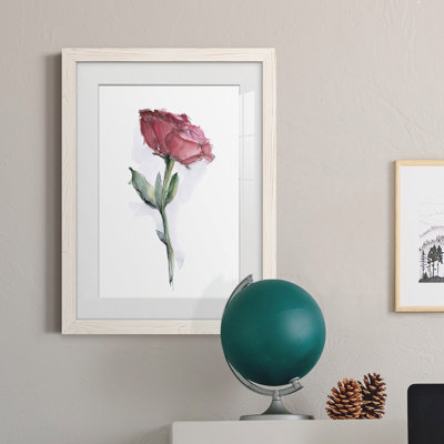 Watercolor Floral Contour II encadré mat - prêt à accrocher