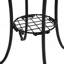 Table d'appoint de patio avec tablette, brun et noir