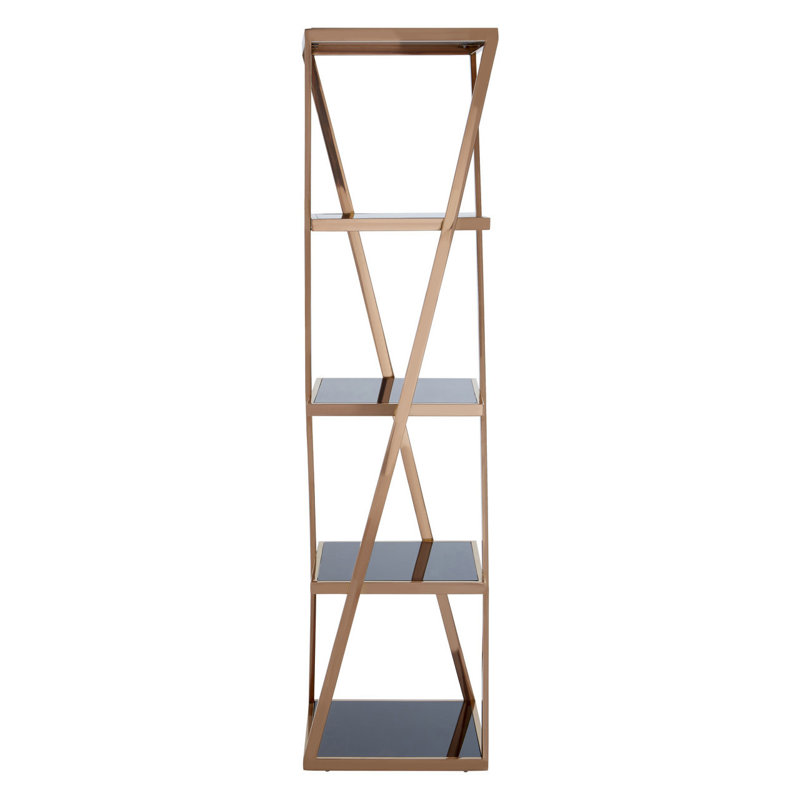 Leyla 180cm H x 45cm W Glass Standard Bookcase