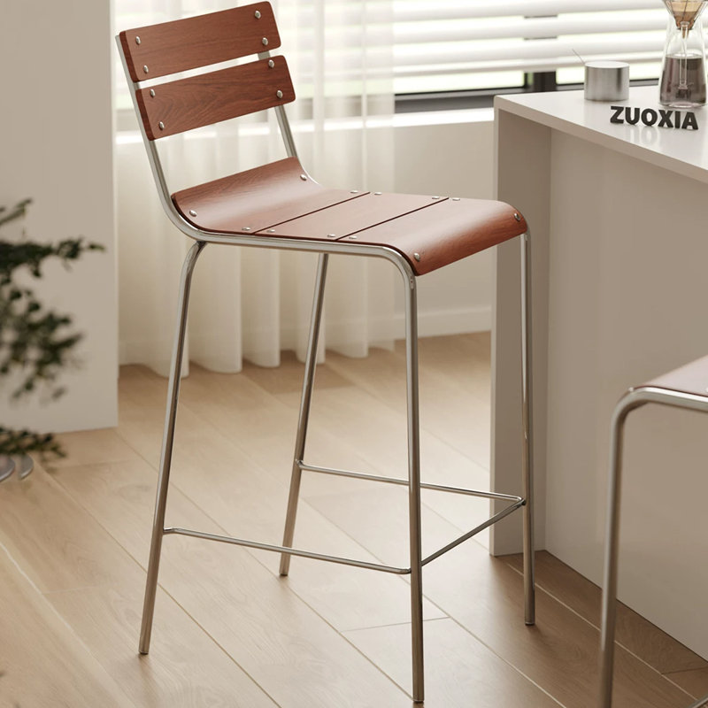 Chaise d'appoint à dossier échelle en noyer (ensemble de 2), 25.59"
