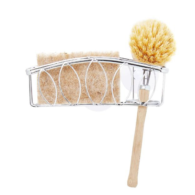 Leaf Suction Sponge & Brush Holder, Chrome