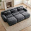 Canapé d'angle 3 places en tissu gris foncé doux, 32 pouces de profondeur, sans assemblage, structure antidérapante, modulable, en matériau haute densité, design pour la maison