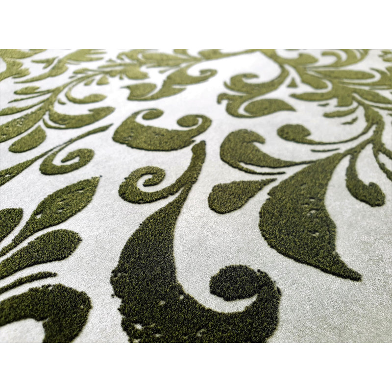 Urban Classics Collection Mayfair Flocked Damask Wallpaper Roll, Green